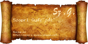 Szopri Győző névjegykártya