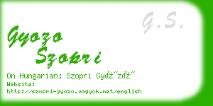 gyozo szopri business card